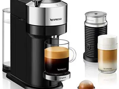 Nespresso Vertuo Next Deluxe By Magimix Coffee Capsule Machine With Aeroccino Milk Frother Chrome 11713 0
