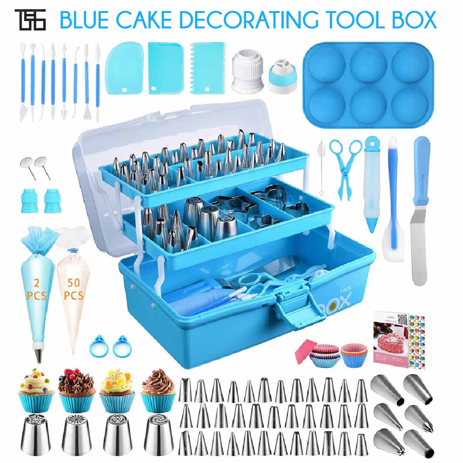Blue Cake Decorating Tool Box