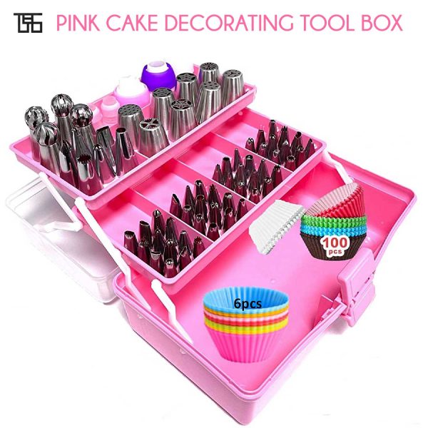 Pink Cake Decorating Tool Box